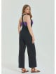 Zipper Detailed Pocket Black Womens Bohemian Jumpsuit 4674